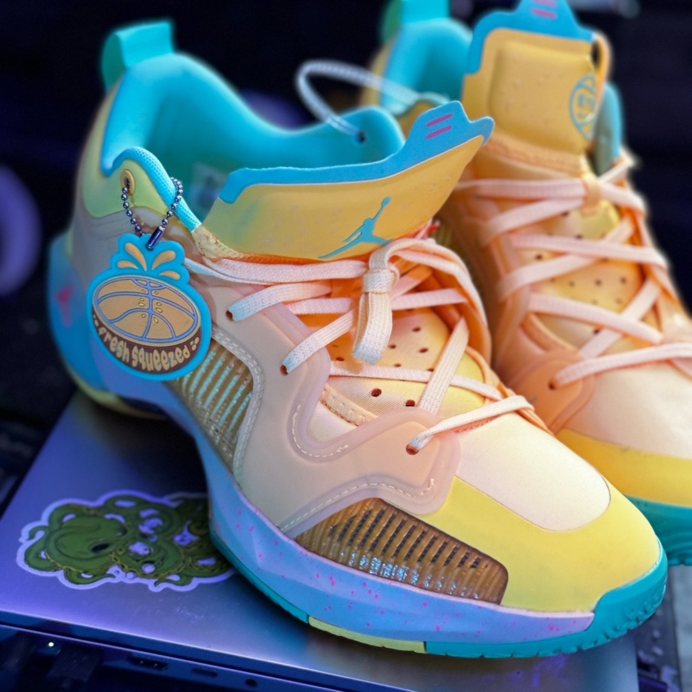 Jordan Athletic Shoes Orange and Yellow Vibrant Design